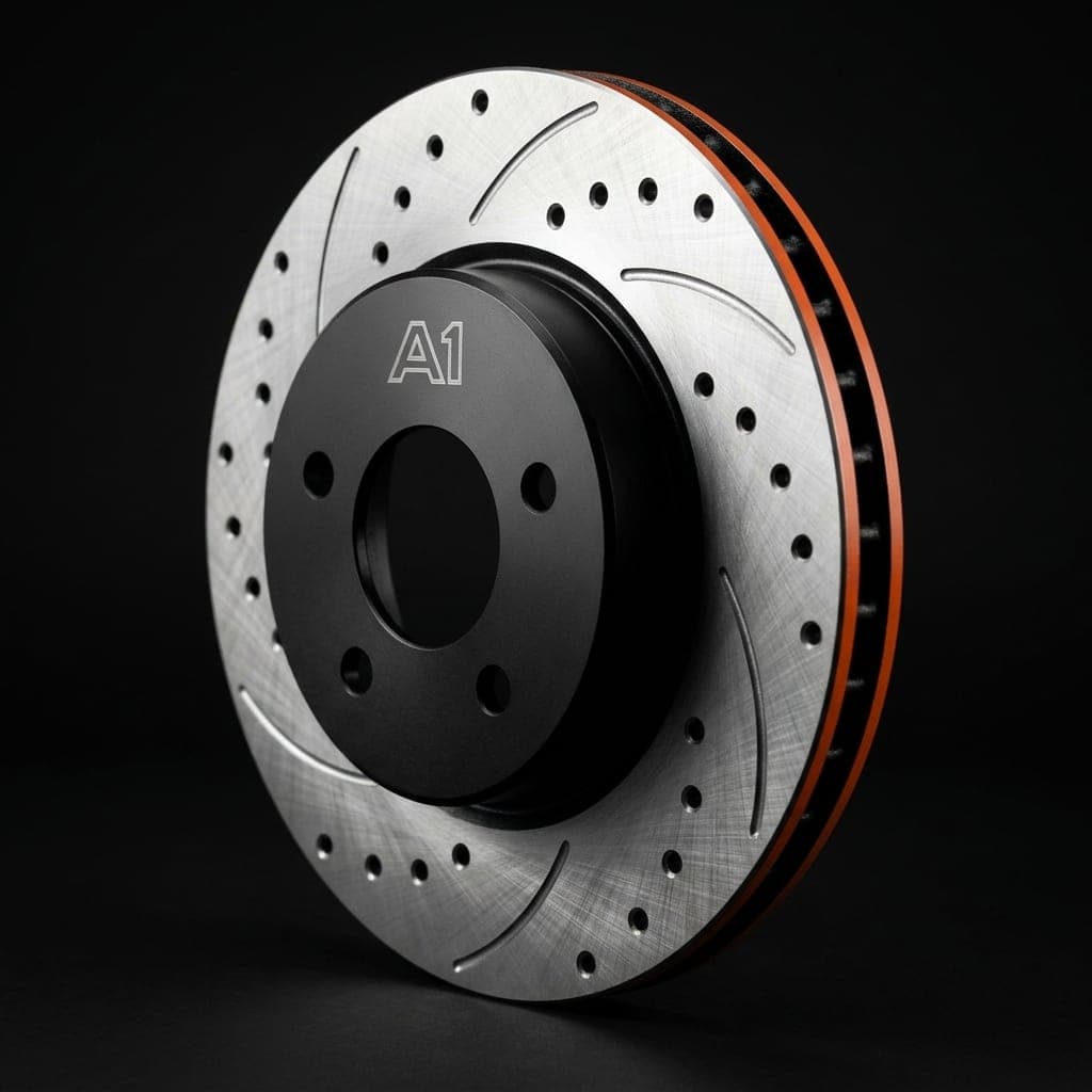 Vented Rotor — Cross-Drilled & Slotted Disc